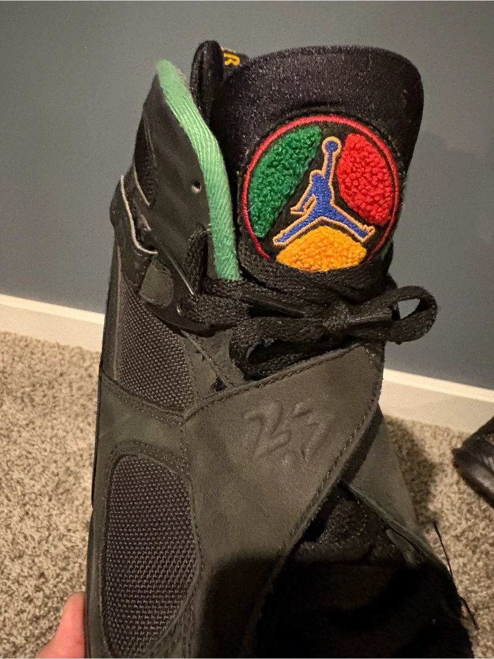 Air Jordan 8 Retro 'Tinker Air-Raid' Sneakers Size 10.5 Pre-owned High Tops Rare